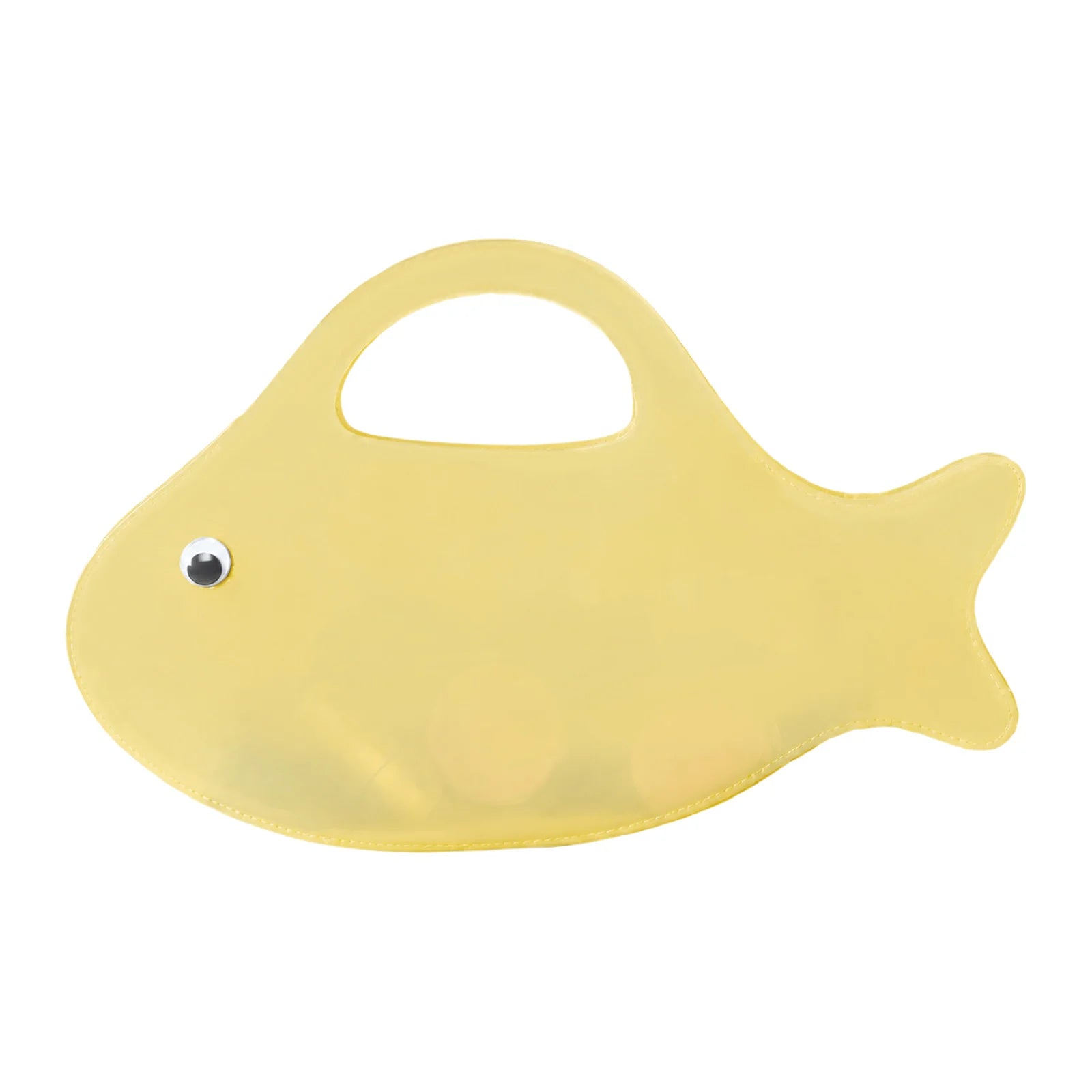 Funny Fish-Shape Clutch Purse Large Capacity Cute Solid Color Tote Handbag Transparent Lightweight Commute Clear Jelly Pack Peaceful Pleasures Health and Wellness