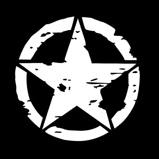 Star Graphic Vinyl Decal Sticker – Jeep, Car & Motorcycle Vinyl Car Decal Peaceful Pleasures Health and Wellness WHITE