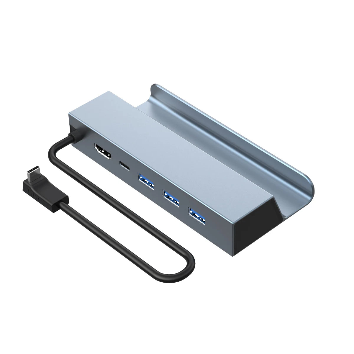 5-in-1 USB-C Hub Dock | 4K HDMI, PD 100W, Steam Deck & Switch USB-C Multiport Hub Peaceful Pleasures Health and Wellness GRAY