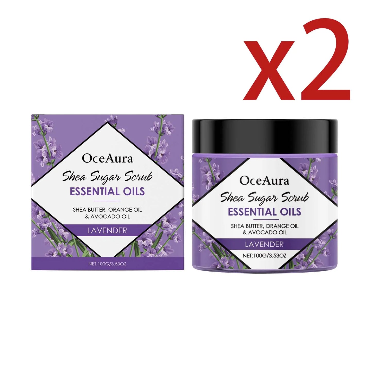 OceAura Lavender Exfoliating Body Scrub | Deep Cleanse 100g