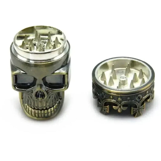 Skull Herb Grinder 3-Layer Mini Spice Crusher | Bronze Herb Spice Grinder Peaceful Pleasures Health and Wellness