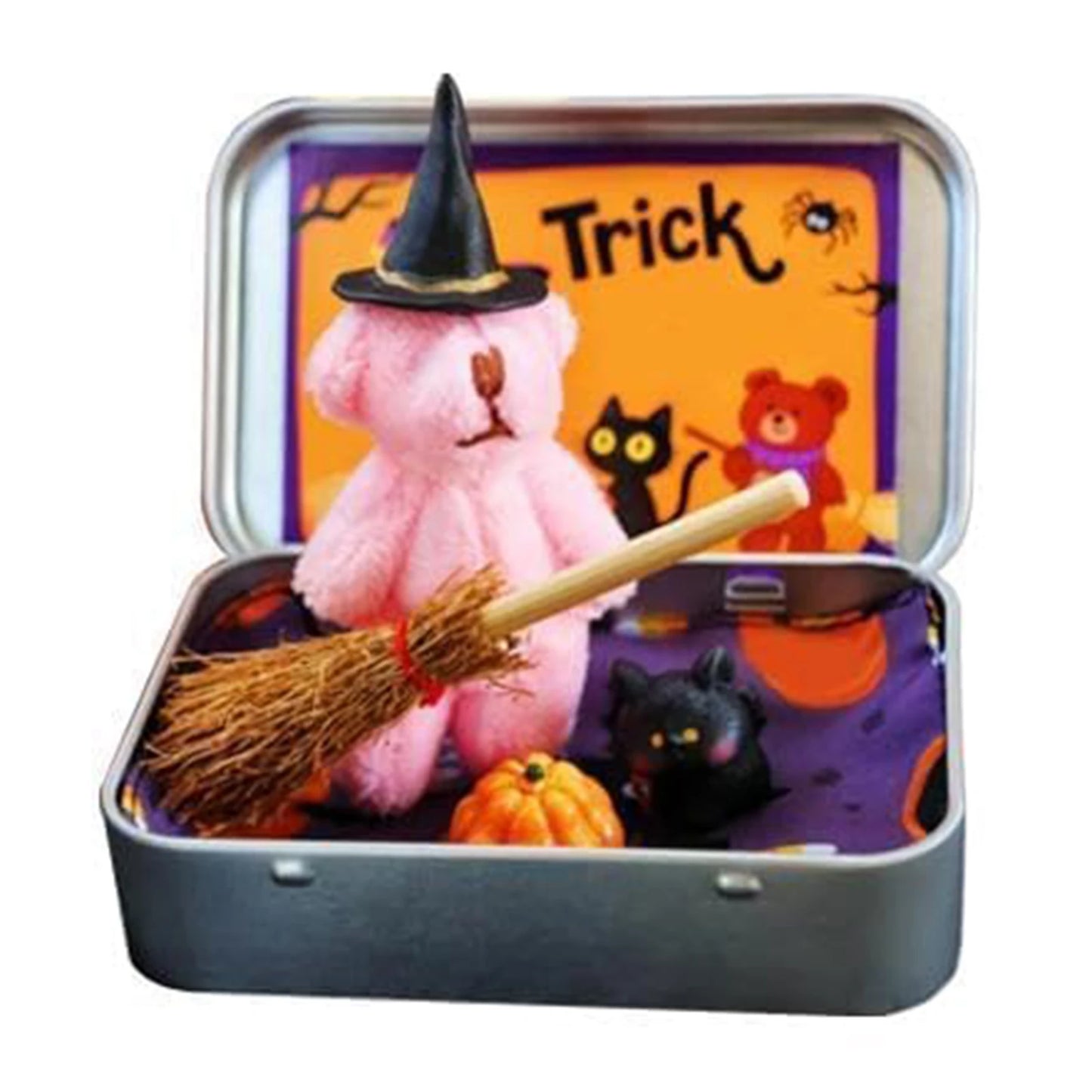 Halloween Witch Teddy Bear in a Box – Spooky Keepsake Gift Halloween Keepsake Gift Peaceful Pleasures Health and Wellness Pink