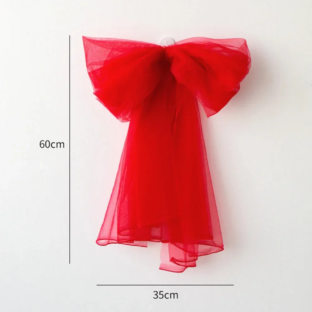 60cm Mesh Yarn Bowknot Christmas Tree Topper | Holiday Decor