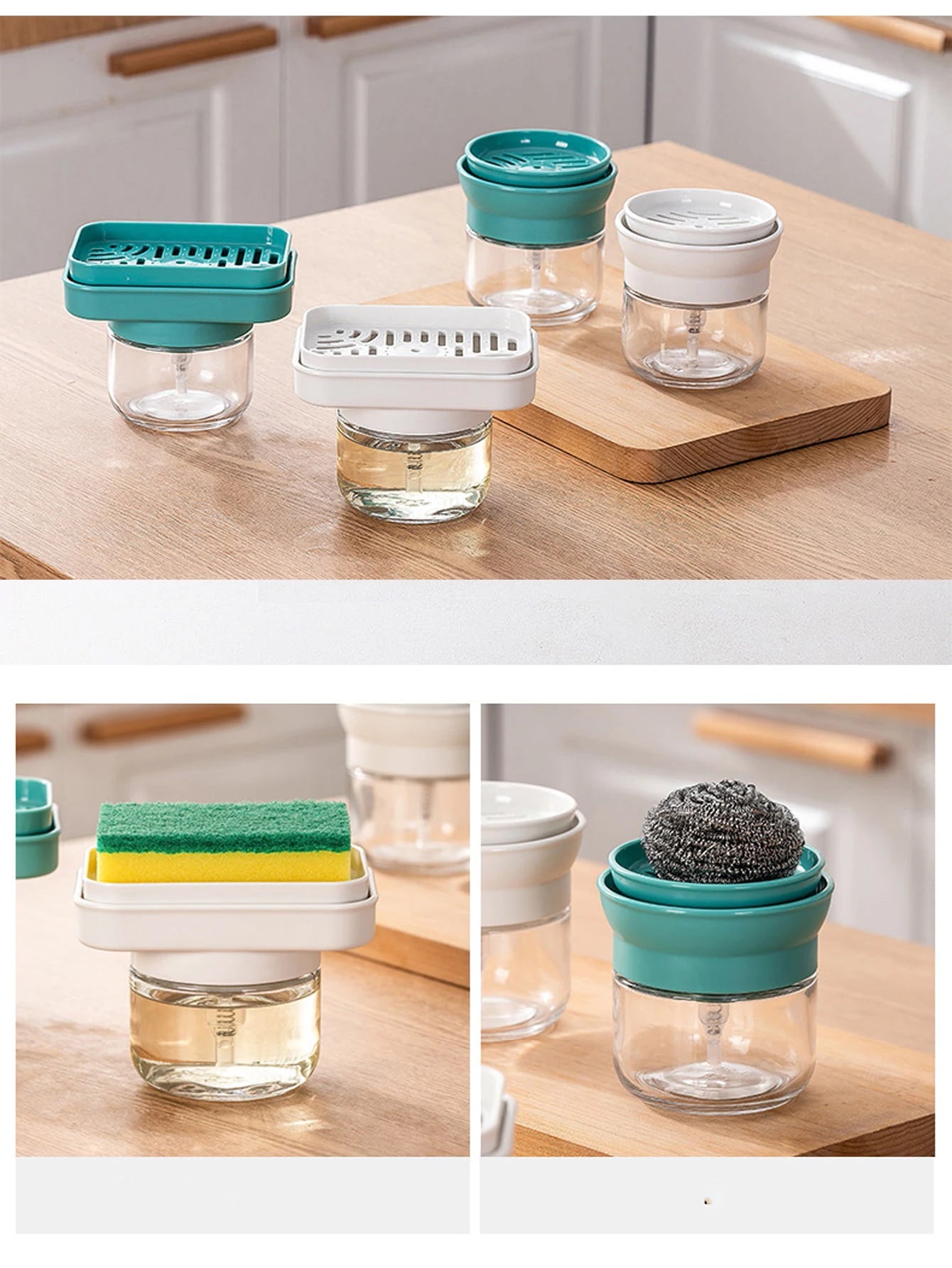 1Pcs Kitchen Press-type Dishwashing Detergent Automatic Liquid Output Bottle Removable Liquid Pressing Tool Peaceful Pleasures Health and Wellness