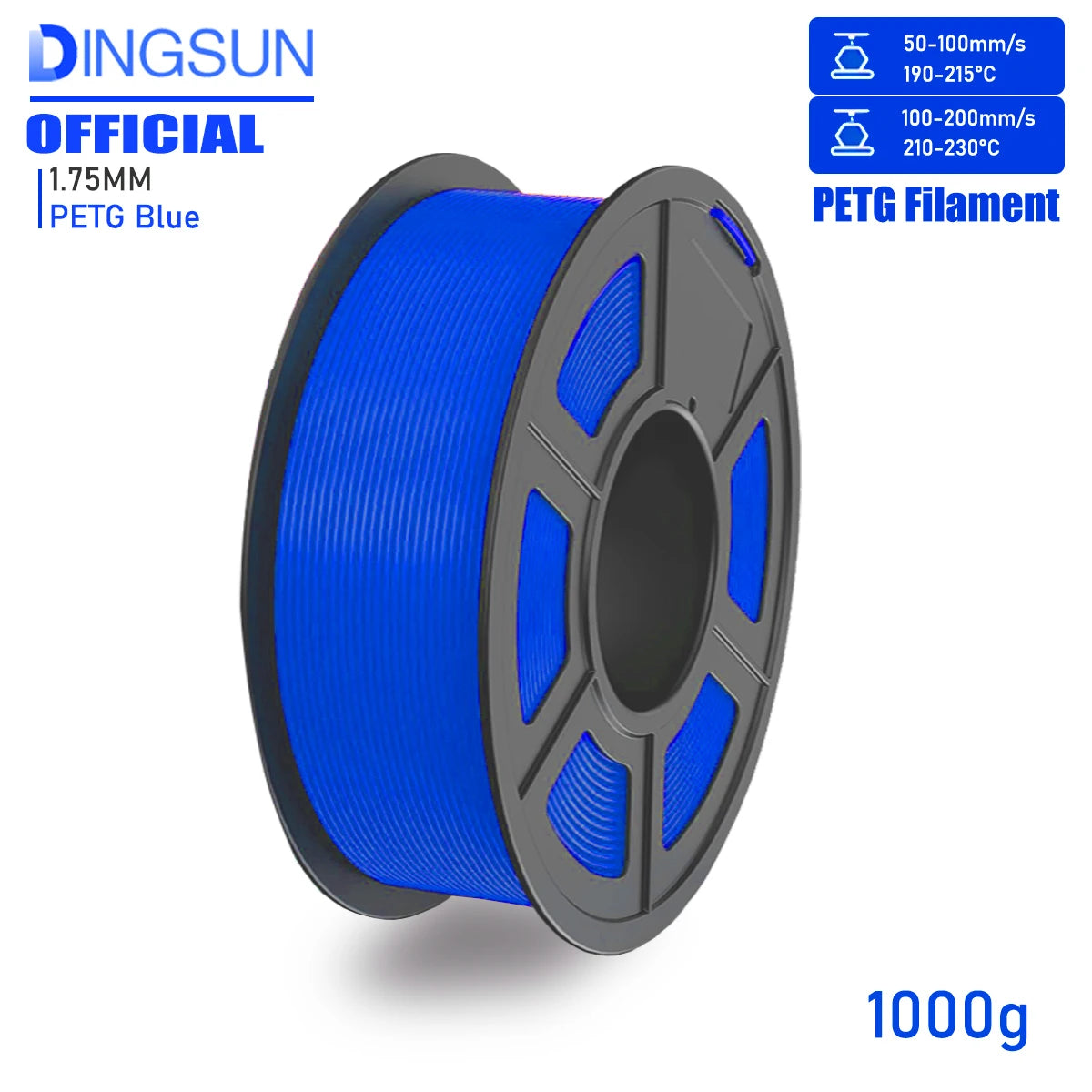 DINGSUN 3D PETG Filament 1.75mm ±0.02mm | FDM Printer Spool