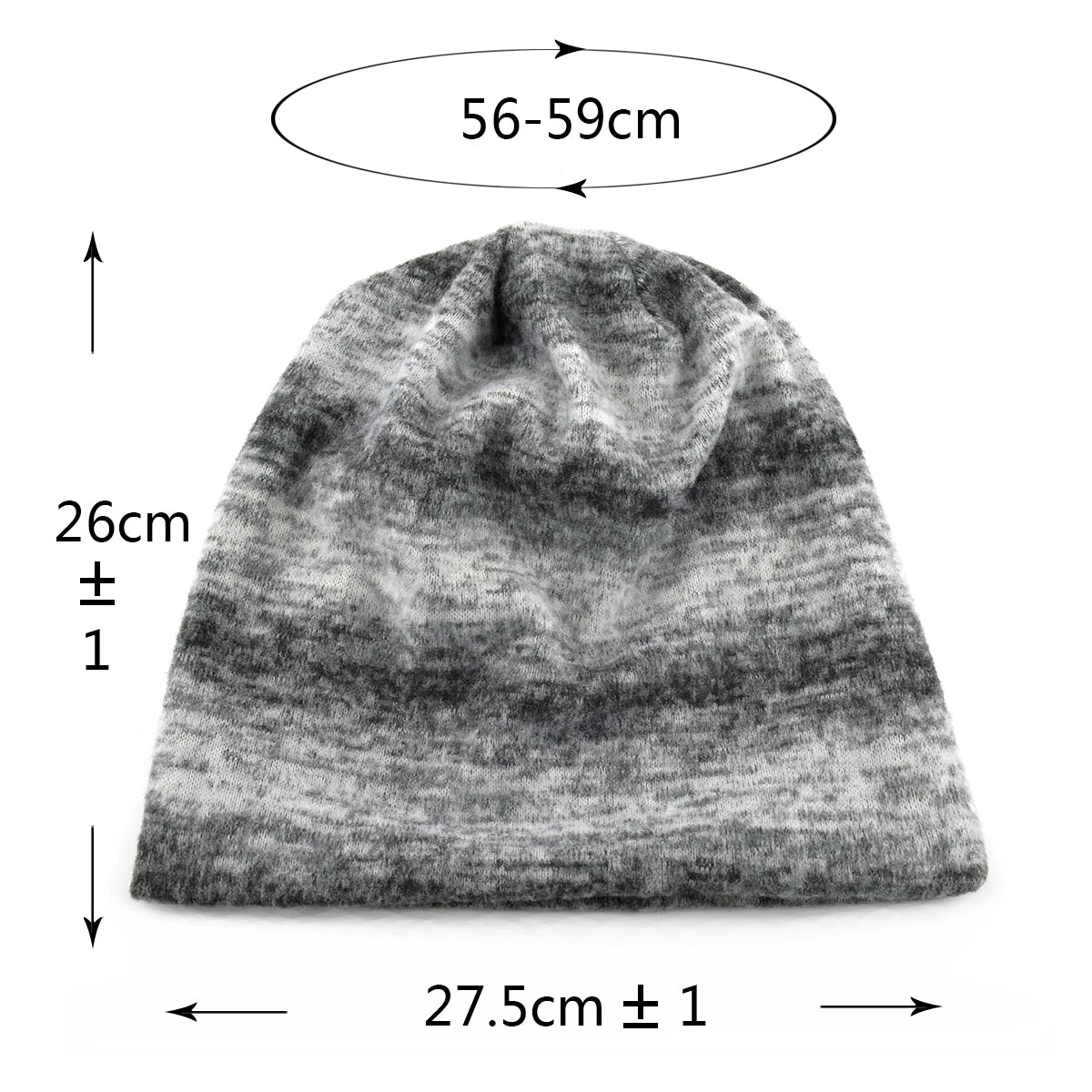 Unisex Striped Knit Beanie – Warm Slouchy Cuff Hat Men Women