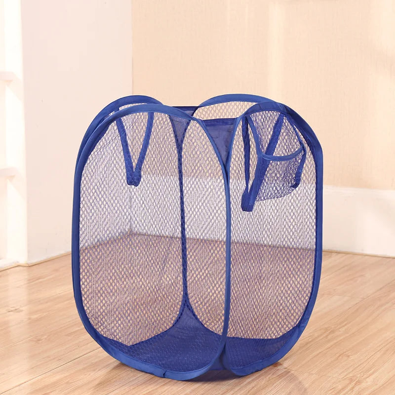 Foldable Pop-Up Mesh Laundry Basket | 70L Collapsible Hamper