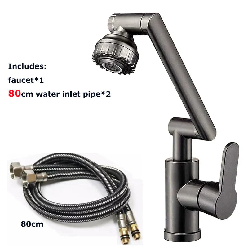 Rotating Dual-Mode Kitchen & Bathroom Faucet – Hot & Cold