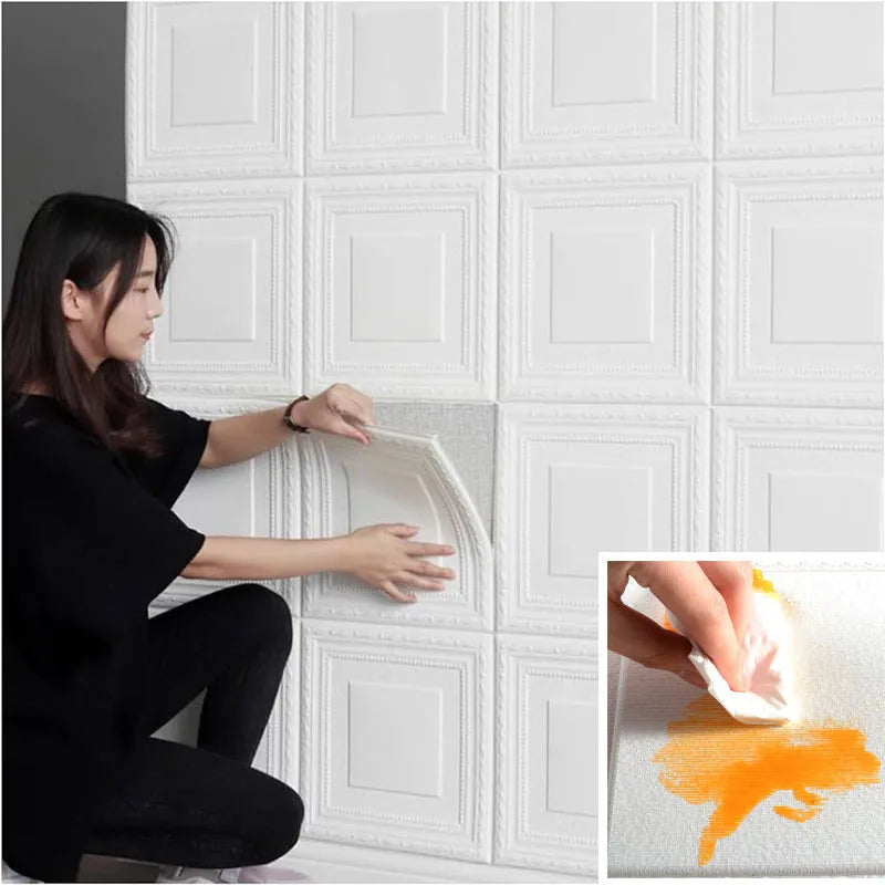 3D Peel & Stick Wall Panels – Self-Adhesive Moisture-Proof Tiles