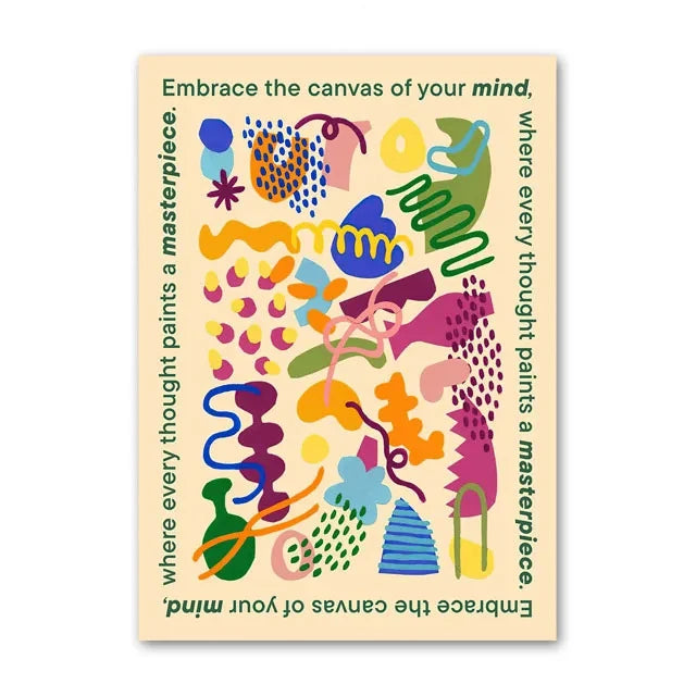Life Abstract Lines Posters Prints Canvas Painting Wall Art Pictures Living Room Home Decor Crocodile Fish Chair Sofa Colorful Peaceful Pleasures Health and Wellness T80558-06 50x70cm Unframed