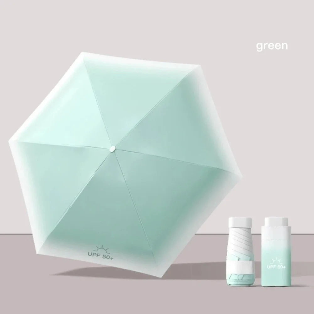 Portable Ultraviolet Protection Pocket Rain Umbrella Ultralight Dual Use Sun Umbrella Wind Resistant Mini Pocket Parasol Outdoor Peaceful Pleasures Health and Wellness 7 8K iron