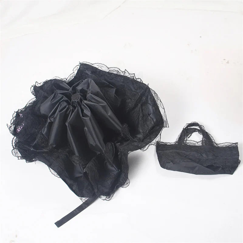 Vintage Lace Parasol – Foldable Gothic Lolita Anti-UV Umbrella