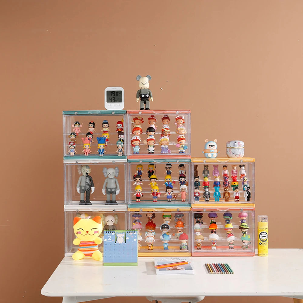 Blind Box Storage Display Rack, Bubble Mat Acrylic Doll Model Display Cabinet, Dustproof Doll Figurine Display Box Peaceful Pleasures Health and Wellness