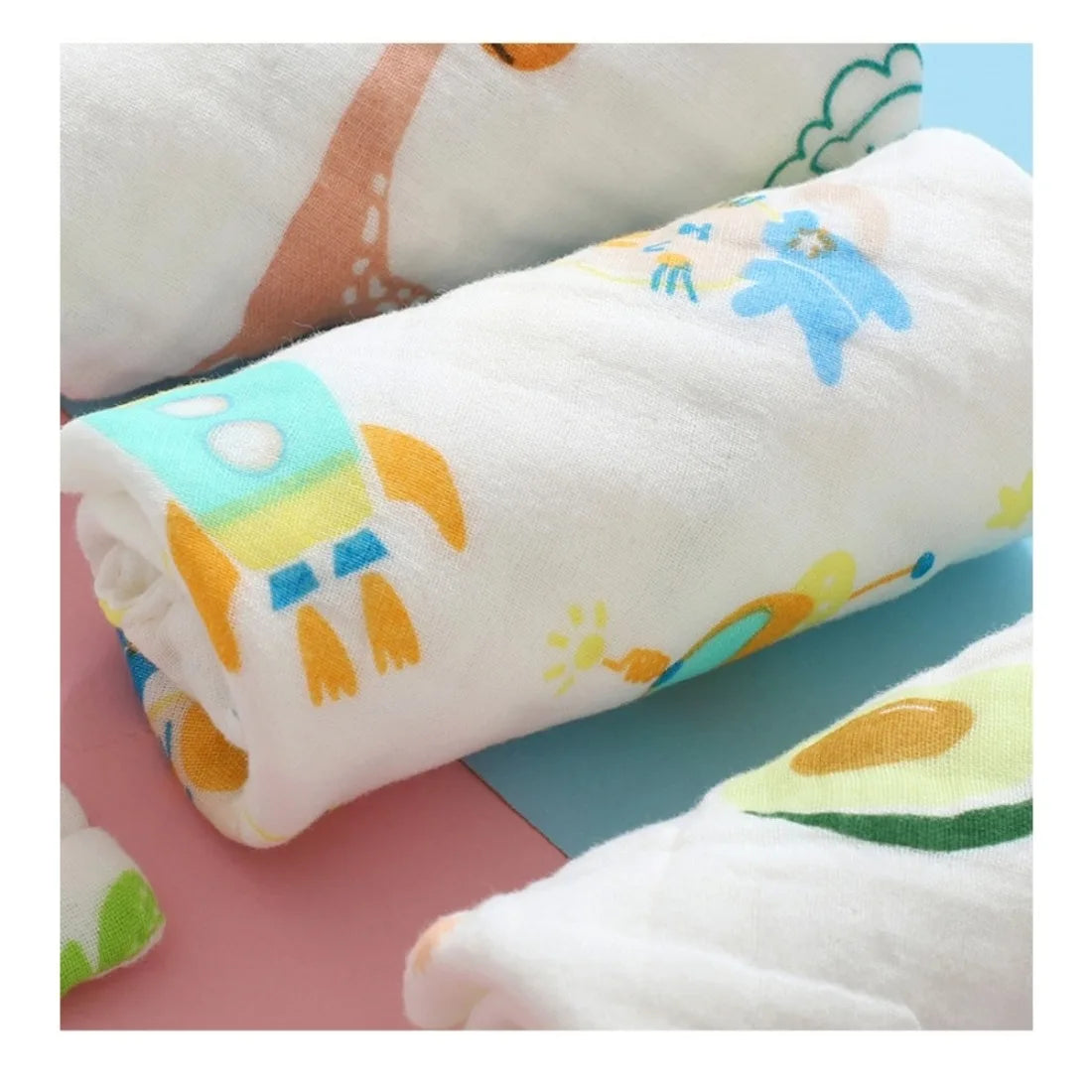 Baby Muslin Washcloths 6-Layer Cotton Burp Cloths 3 or 5 Pack
