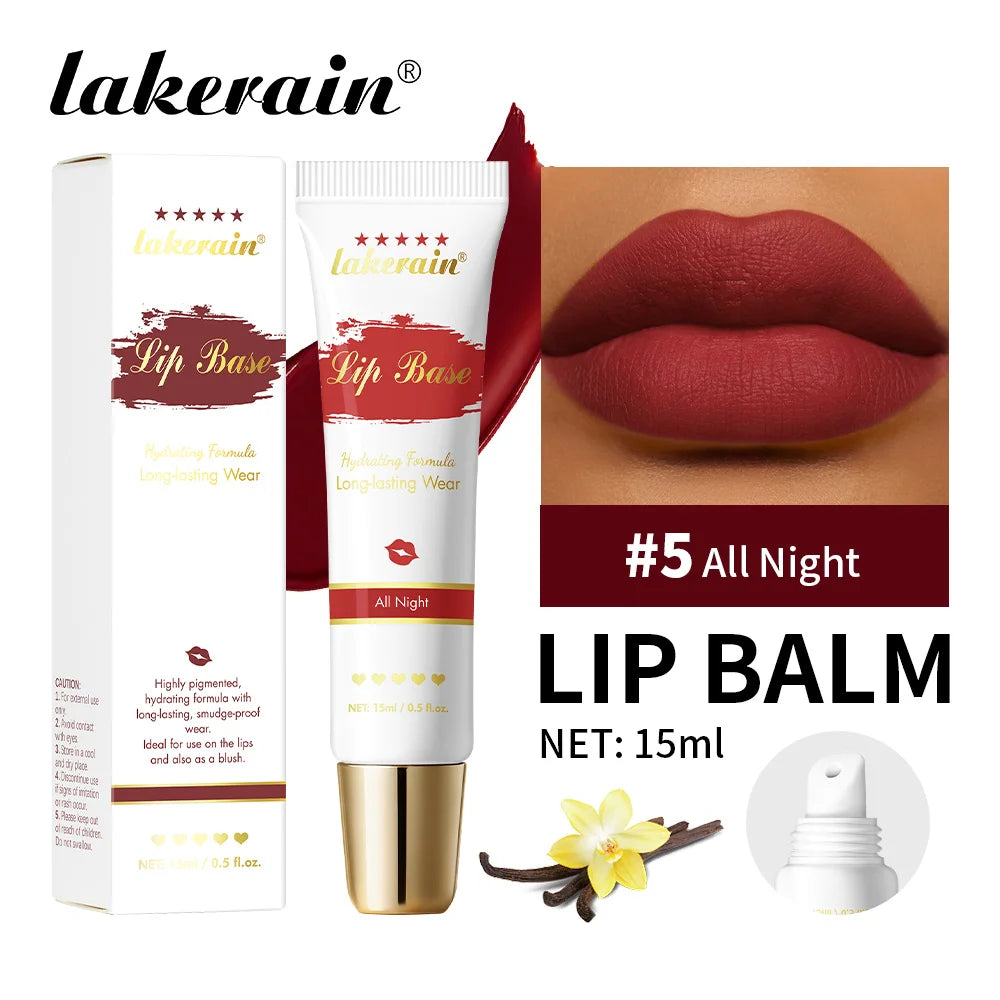 Lakerain Lip Base Cream Moisturizing Highly Pigmented Long-lasting Hydrating Matte Finish Smudge-proof 2 in 1 Lip & Cheek Cream Peaceful Pleasures Health and Wellness All Night