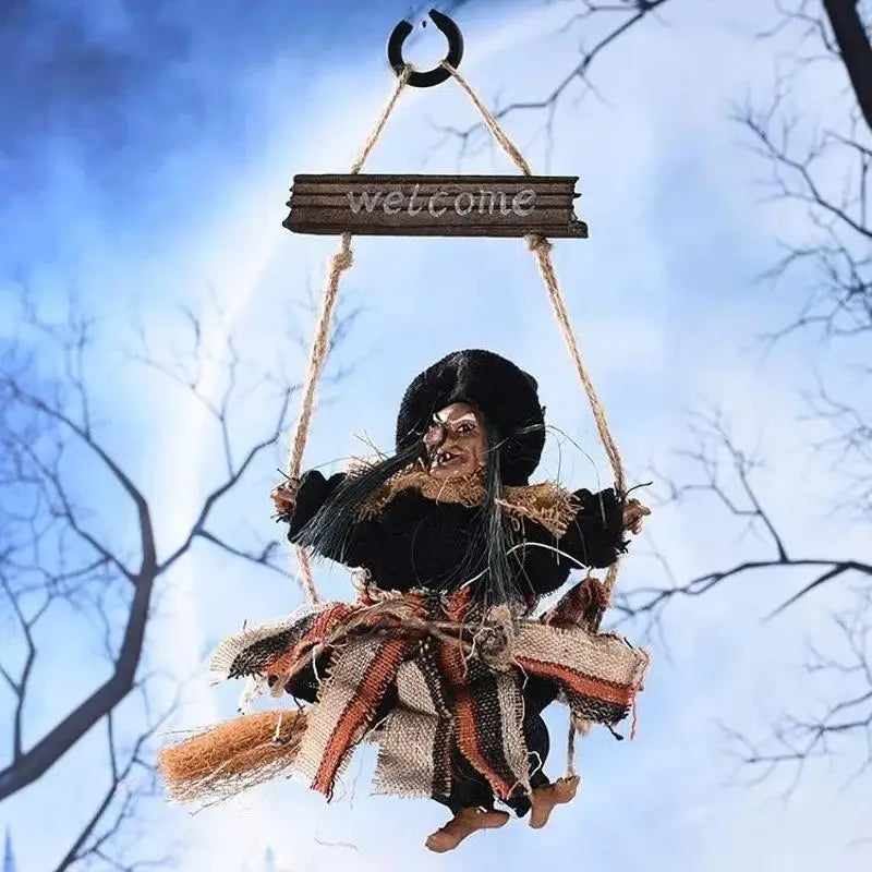 Halloween Hanging Witch Ghost Dolls Scary Flying Pendant DIY Party