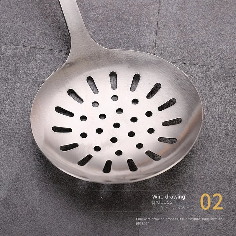 Thickened Stainless Steel Spatula Ladle & Slotted Spoon Set