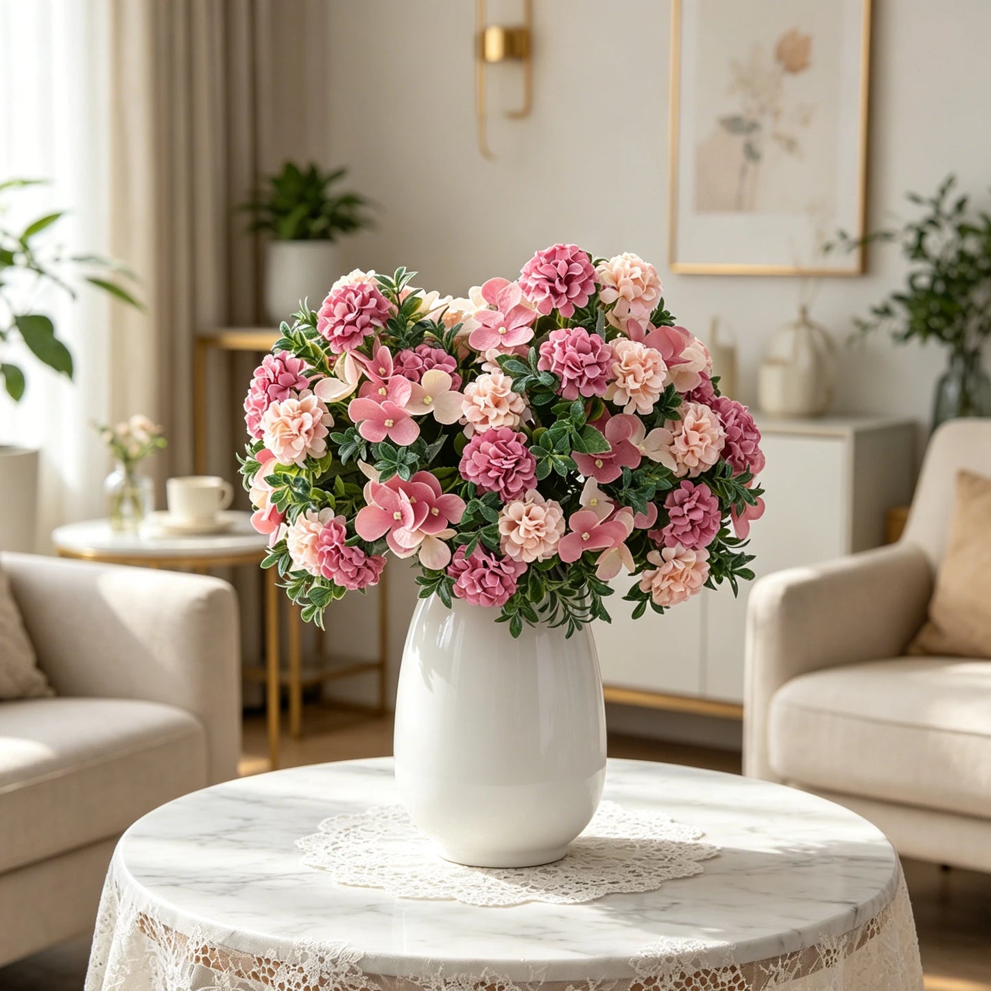 Artificial Silk Hydrangea Bouquet for Wedding & Home Decor