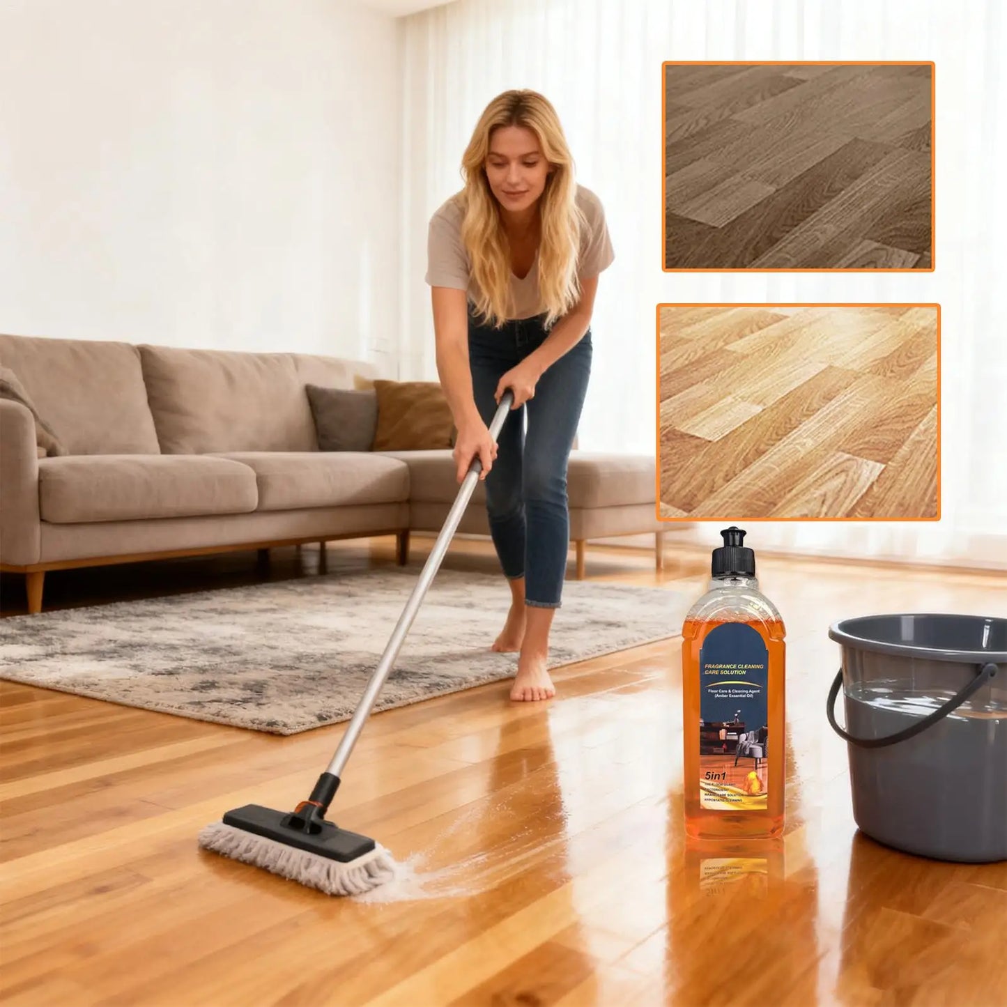 Floor Shine Restorer & Wood Polish – Quick-Dry Liquid Cleaner
