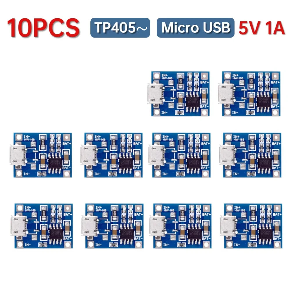 1-20PCS TP405~ 5V 1A 18650 Lithium Battery Charger Module Type-C/Micro USB/Mini USB Charging Board With Protection Dual Function Peaceful Pleasures Health and Wellness 10PCS Micro USB