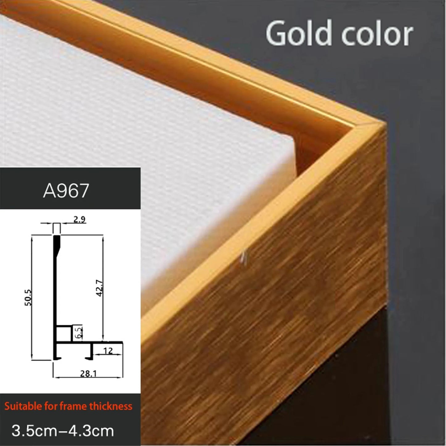 Customized Aluminum Alloy Frame for Paintings, Canvas Picture Frame, DIY, Modern, Grand Format, All Kinds of Size Peaceful Pleasures Health and Wellness A967 Titanium golden customized 1 China Mainland