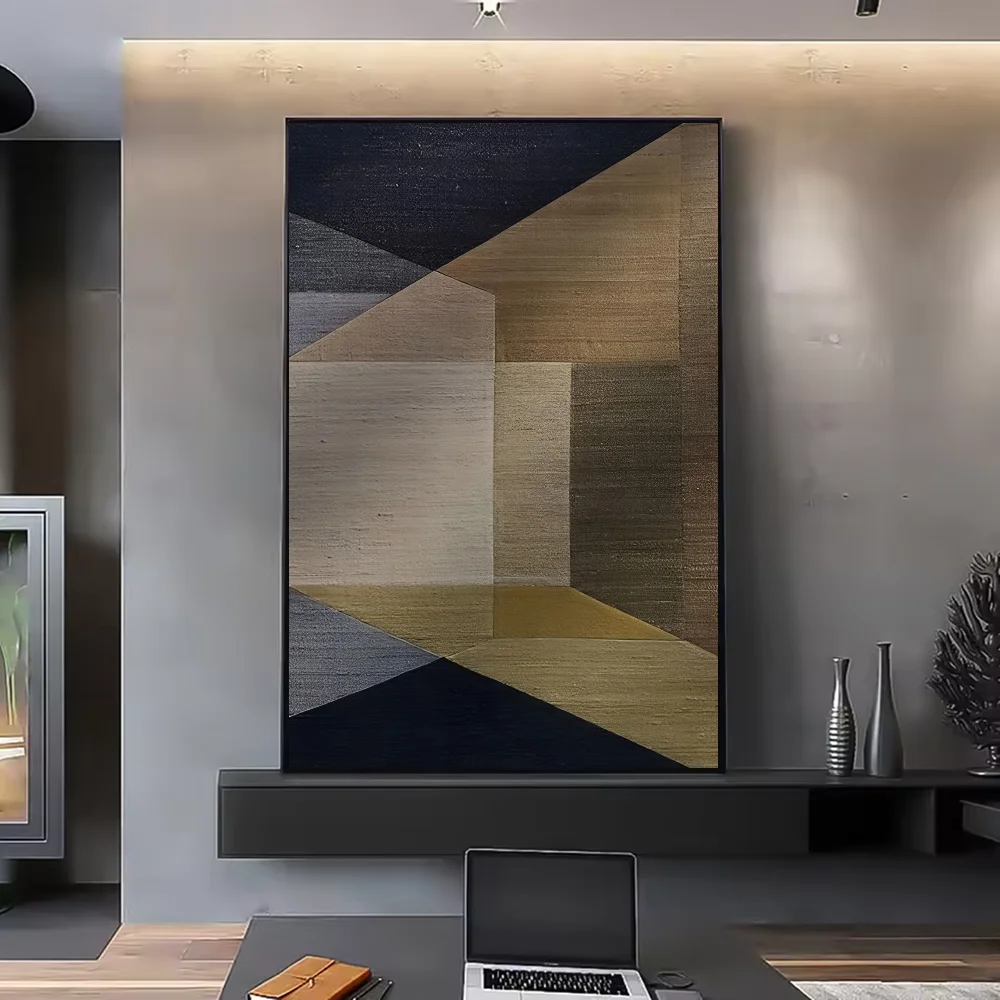 Abstract Retro Black Geometry Poster | HD Waterproof Wall Art Wall Art Poster Peaceful Pleasures Health and Wellness z11 30X40cmNoframe