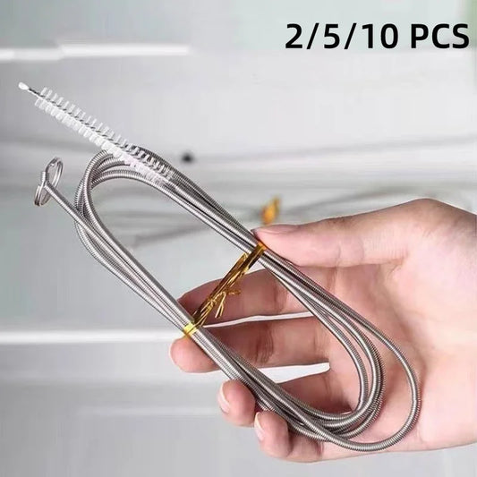 Refrigerator Drain Dredge Cleaning Set Long Flexible Refrigerator Scrub Brush Water Dredging Tool Water Tube Cleaning Coil Brush Peaceful Pleasures Health and Wellness