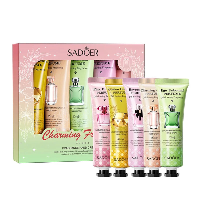 SADOER 5-Piece Fragrance Hand Cream Gift Set – 5 x 30g