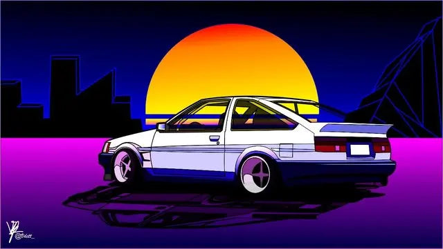 Initial D AE86 Takumi Anime Canvas Wall Art | Drift Car Poster