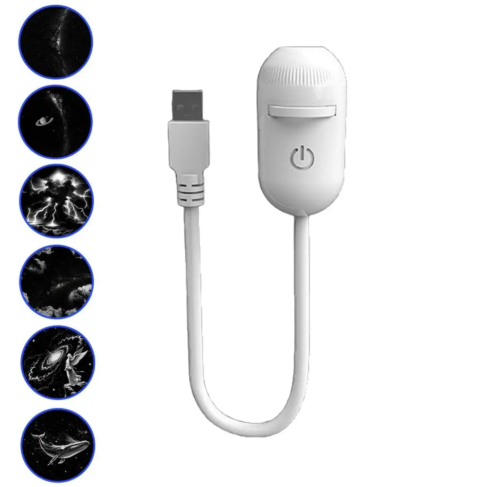 2-in-1 Galaxy Star Projector USB LED Night Light Atmosphere Lamp