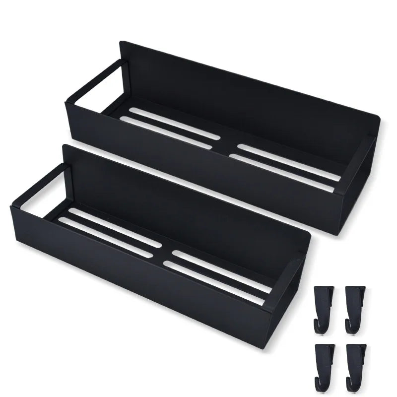 Magnetic Spice Rack for Refrigerator – Steel Shelf & Hook Rack
