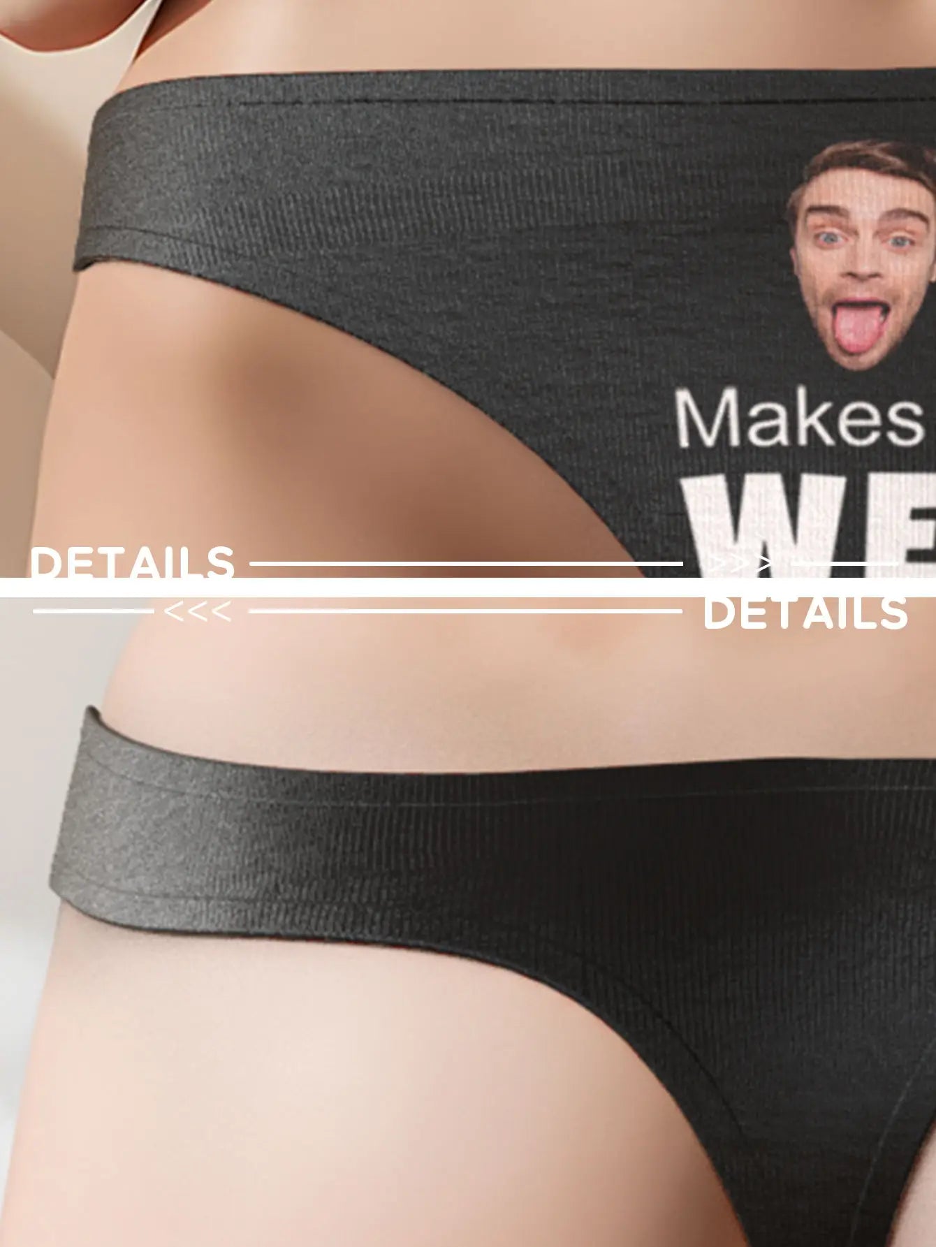 Custom Thong for Women Personalized Underwear with Face Custom Briefs Unique Gift Idea Anniversary Valentine Birthday Gift Peaceful Pleasures Health and Wellness