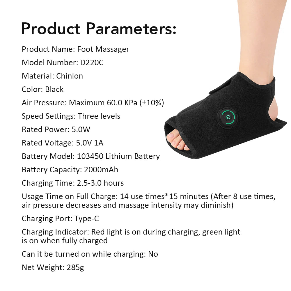 Cordless Vibration Foot Massager for Circulation Plantar Fasciitis Relief Muscle Relaxation Air Compression Foot Massage Pad Peaceful Pleasures Health and Wellness