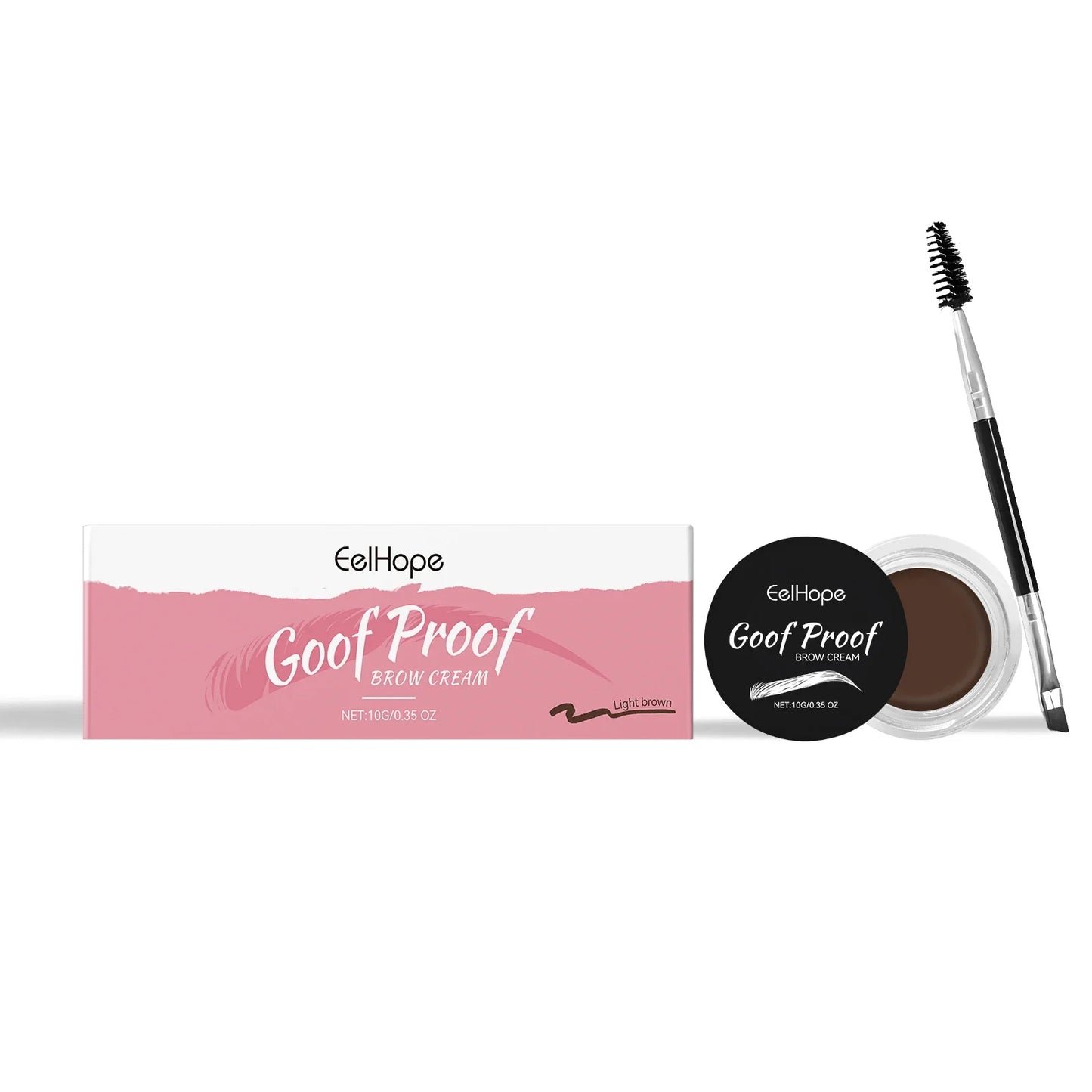 Eelhope Waterproof Eyebrow Tint Cream & Double-Ended Brush