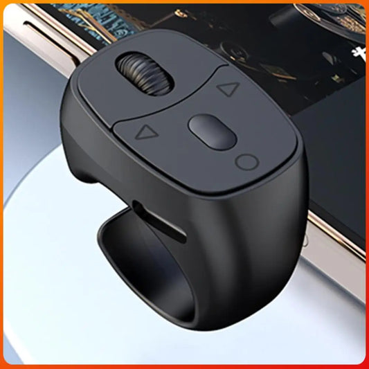 Bluetooth 5.3 Fingertip Ring Remote – Selfie, Scroll & Mouse