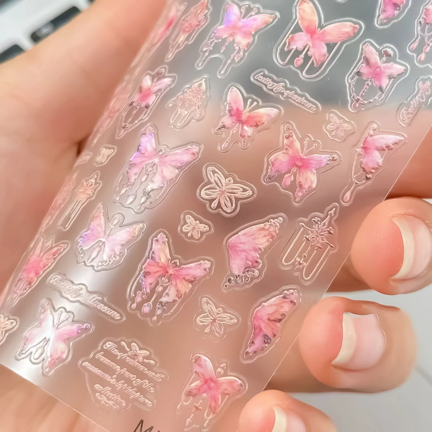 3D Butterfly Nail Art Stickers | Embossed Self-Adhesive Decals