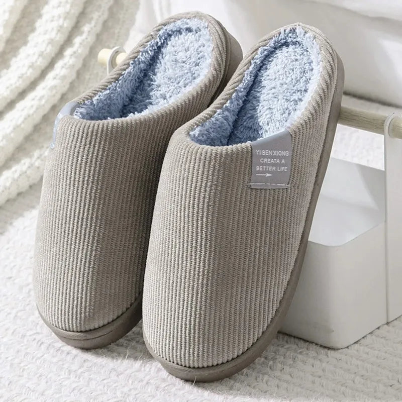 Men's Plush Winter Slippers – Warm, Soft & Anti-Slip Indoor