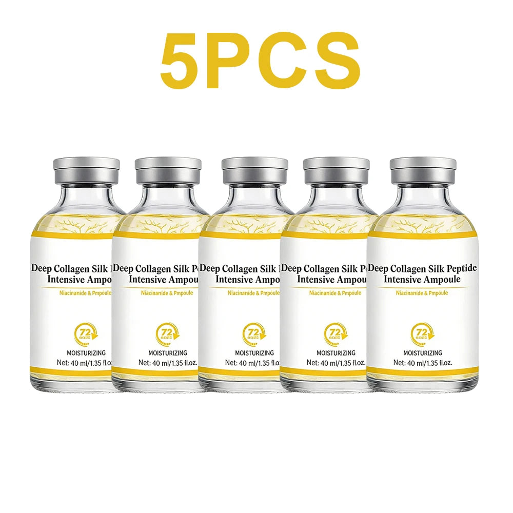 Deep Collagen Silk Peptide Intensive Ampoule Face-Lift Serum with Peptides & Deep Collagen Plumping, Smooth, Korean Skincare Peaceful Pleasures Health and Wellness 5PCS