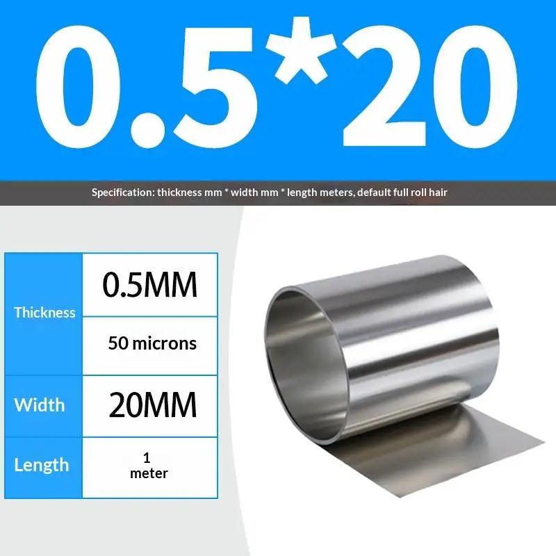 304 Stainless Steel Strip Sheet Foil 1M | 0.03–0.5mm Thick
