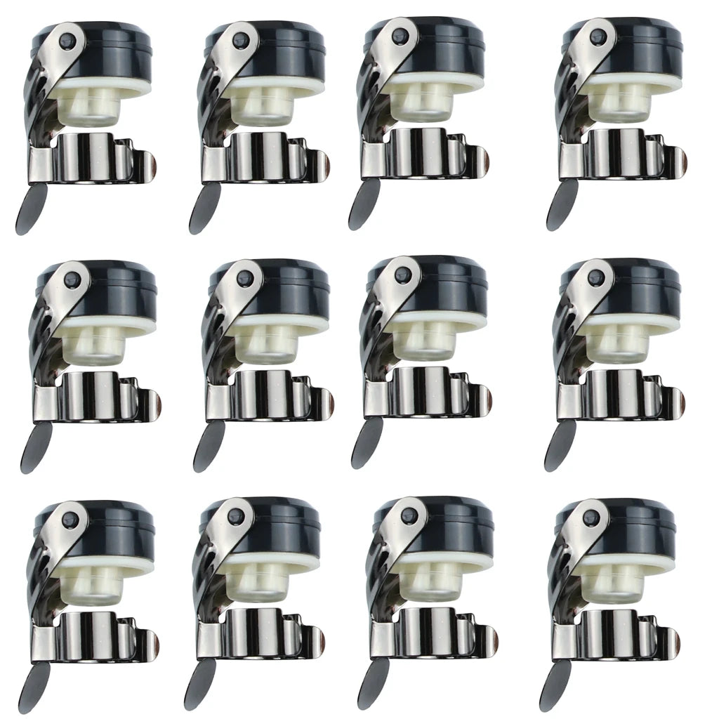Champagne&Wine Bottle Stoppers Stainless Steel with Food Grade Silicone Leak Proof Keep Fresh Reusable Saver Prosecco Sparkling Peaceful Pleasures Health and Wellness 12PCS Silver