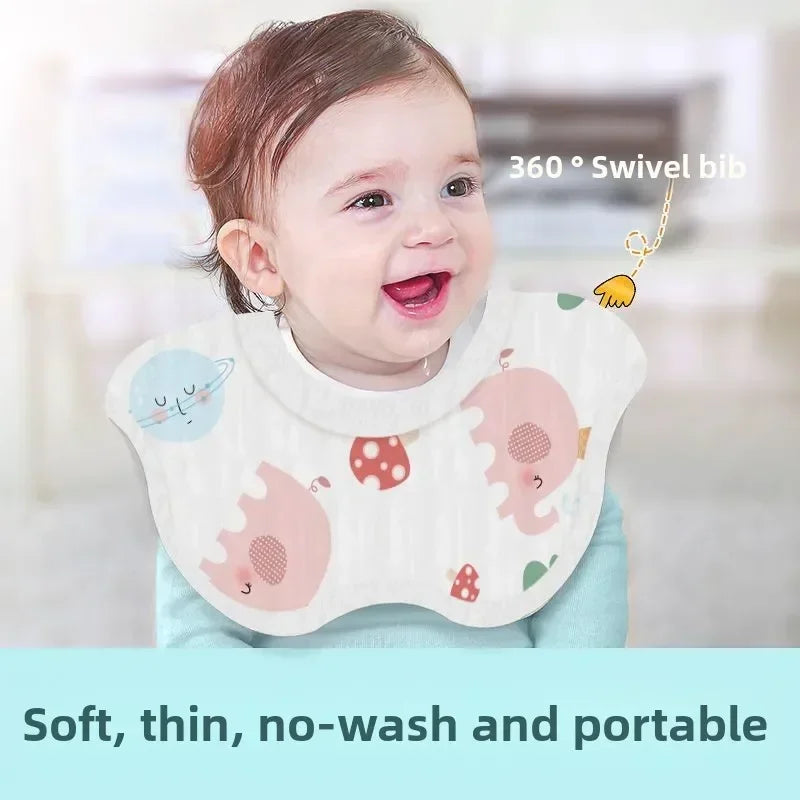 A pack of 10 disposable bibs, baby drool towel, waterproof 360 degree anti spitting gauze, newborn neck scarf Peaceful Pleasures Health and Wellness