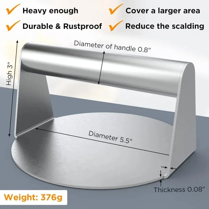 Hamburger Meat Press 430 Stainless Steel Non-Stick Meat Burger Press Circular Square Burger Kitchen Tool Meat Press Peaceful Pleasures Health and Wellness green XL 3 lbs