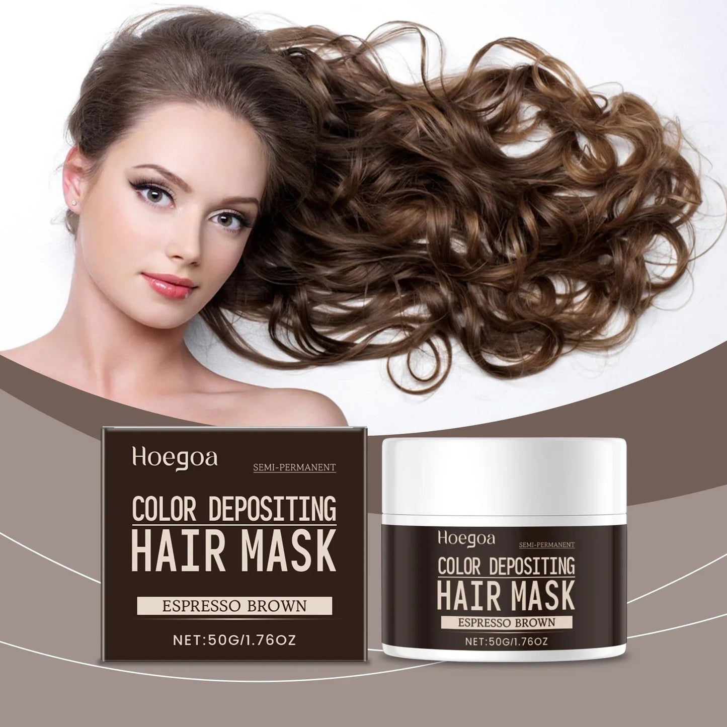 HOEGOA Brown Hair Dye Cream – Natural, Long-Lasting Color