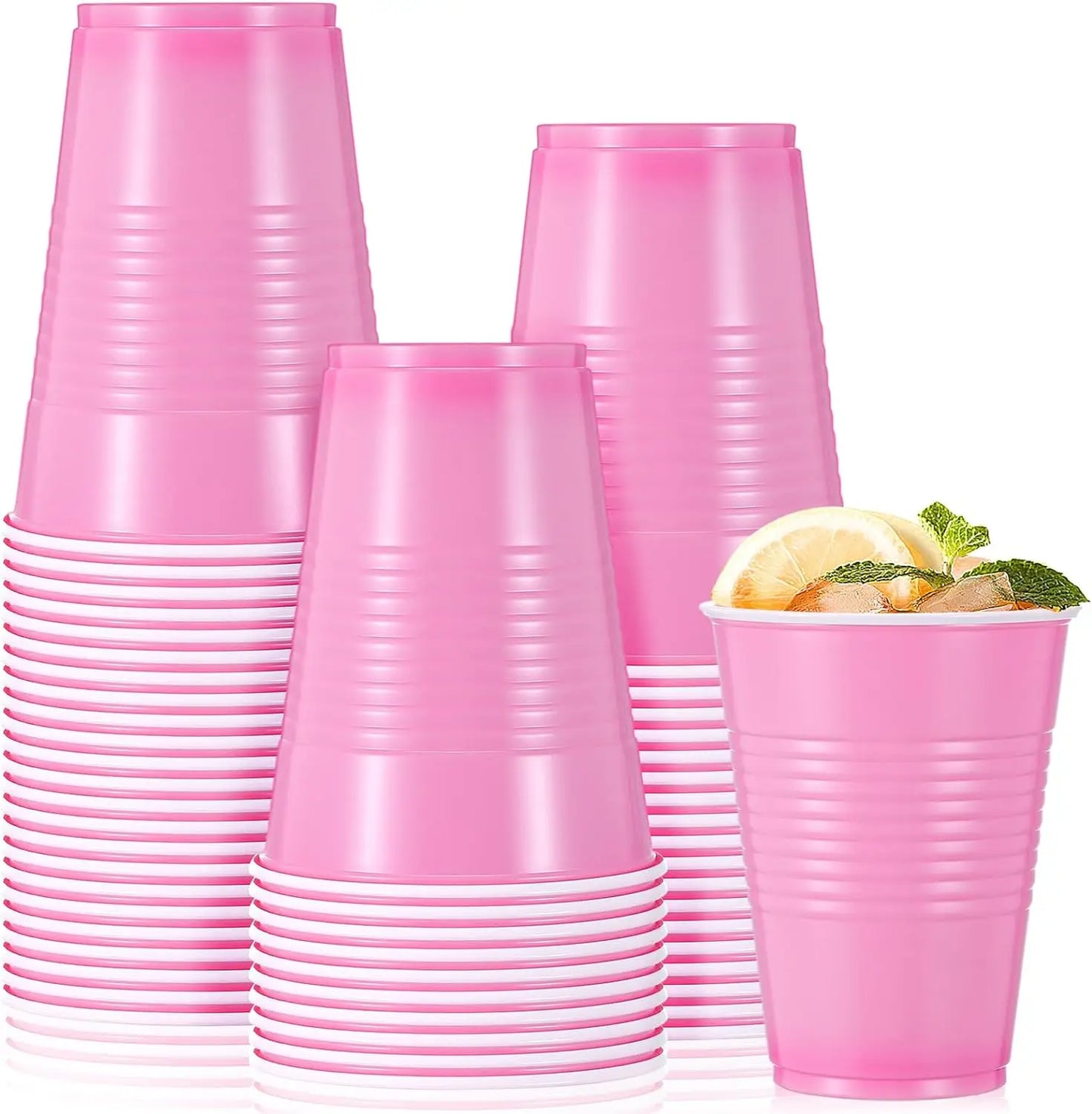 10PCS 16 OZ Party Cups for Home Party Birthday Wedding Peaceful Pleasures Health and Wellness 10pcspink