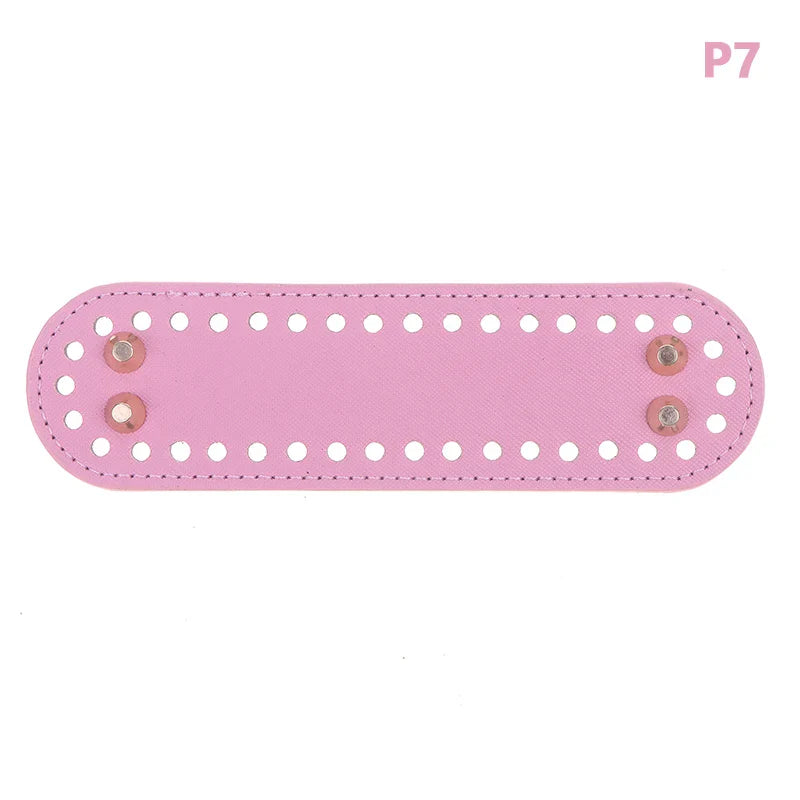 PU Leather Bag Bottom Base with Holes for DIY Crochet Bags