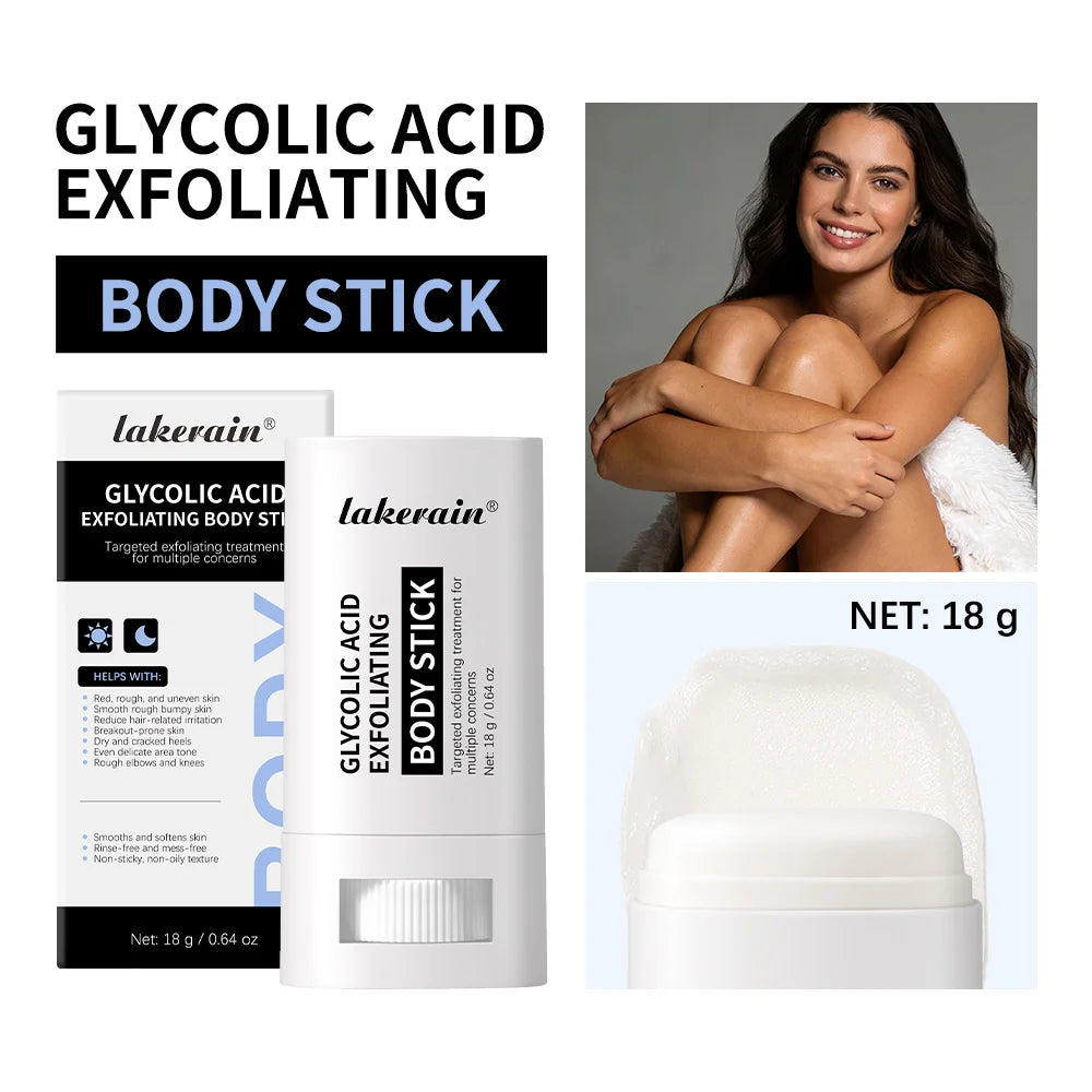 New Exfoliating Body Stick Multiple Glycolic Acid Cleaning Long-lasting Moisturizing Nourishing Smoothing Deep Hydration Skin Ca Peaceful Pleasures Health and Wellness 1pc