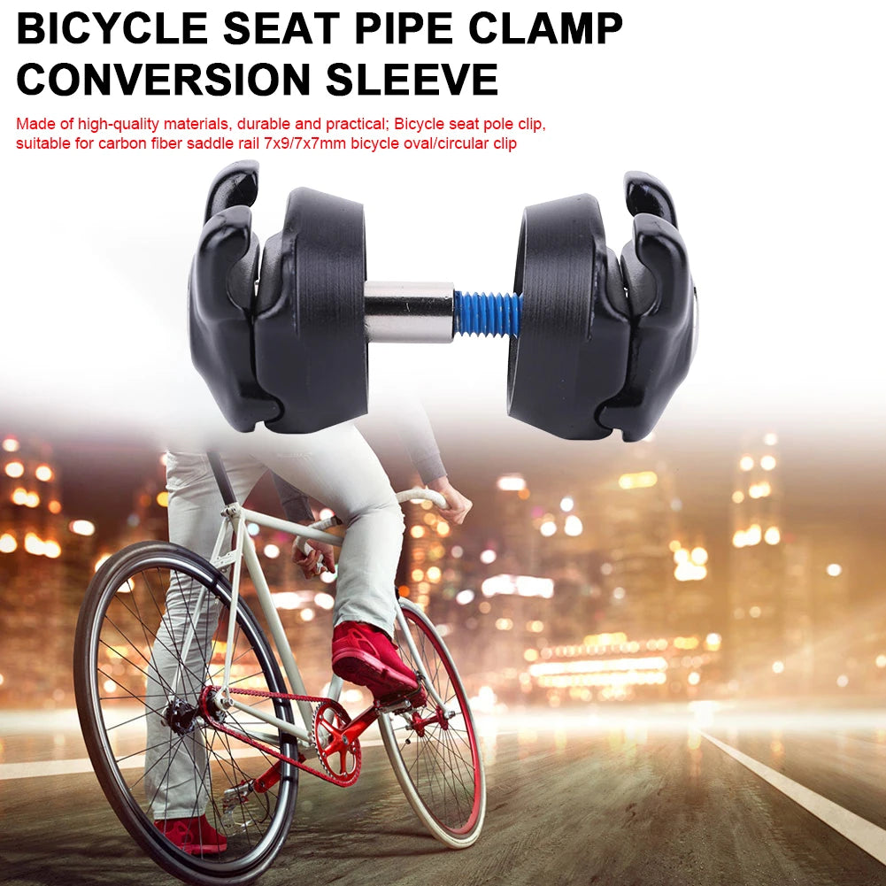 Bicycle Seat Pipe Clamp Conversion Sleeve Carbon Rail Cushion Seatpost Clips Bicycle Seatpost Clamp for Oval/Round Clips Peaceful Pleasures Health and Wellness