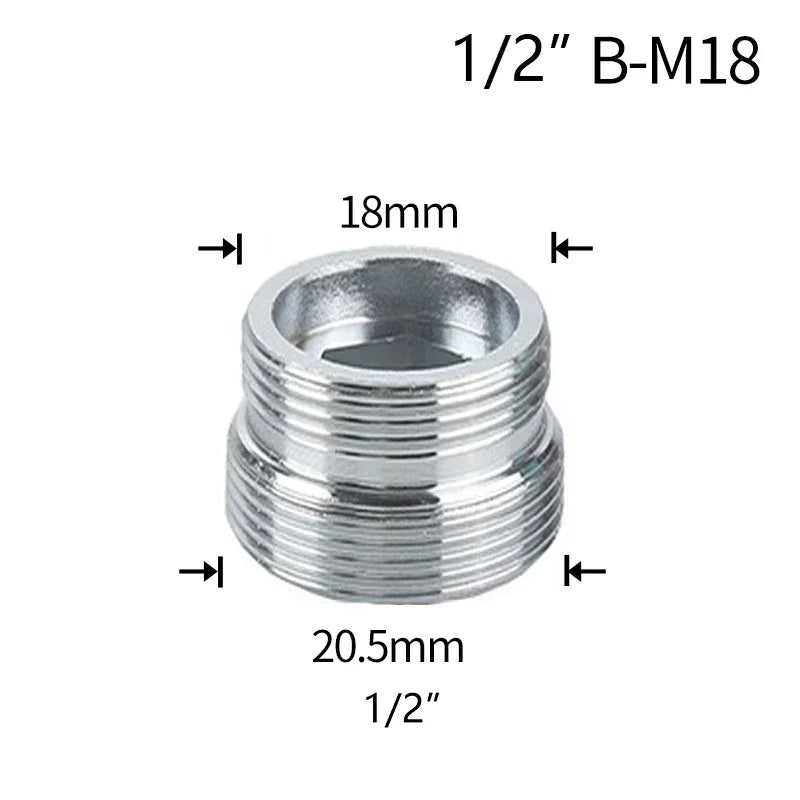Brass Faucet Thread Adapter 1/2" to M16–M32 Tap Coupler