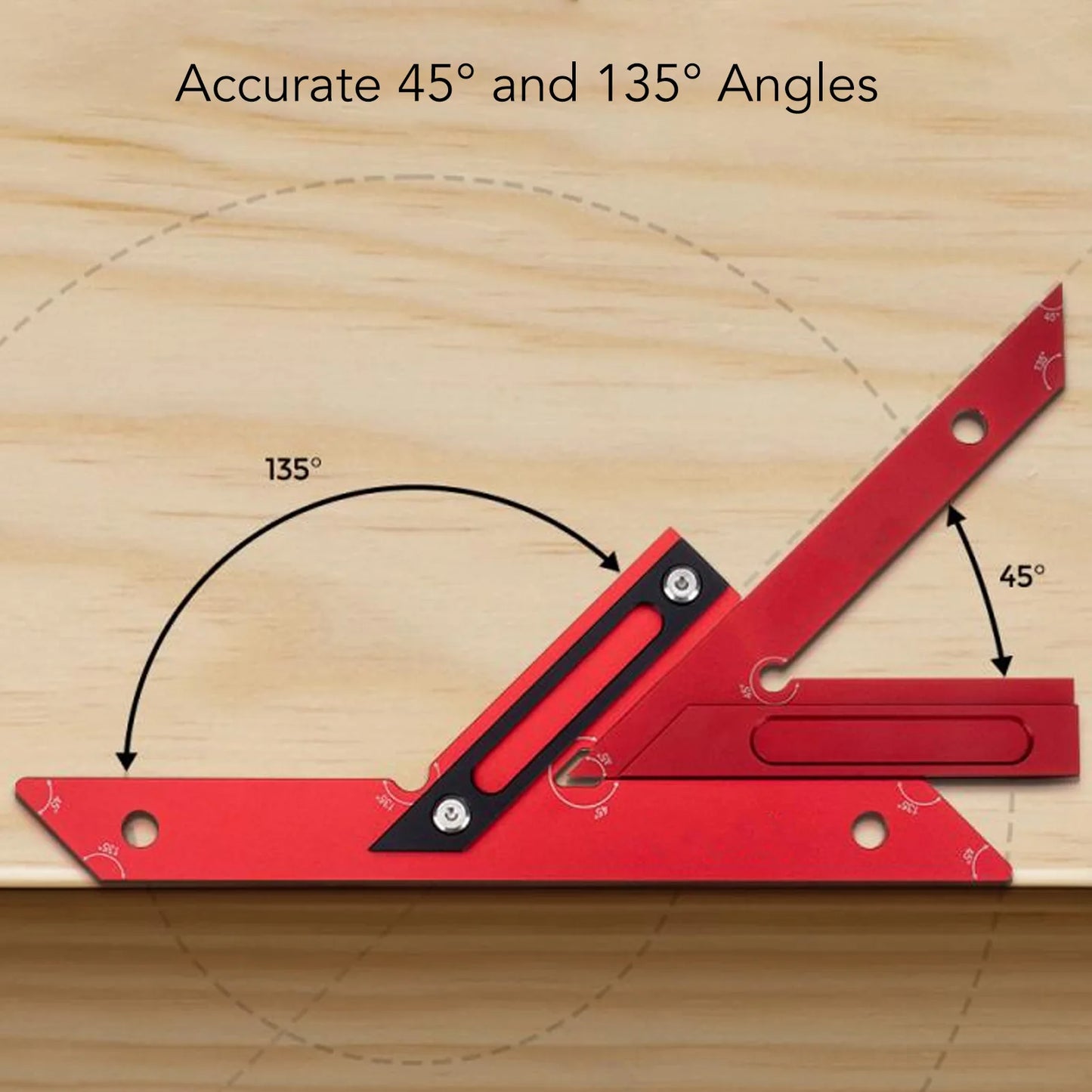 45 Degrees 135 Woodworking Measuring Ruler Aluminum Alloy Carpenter
