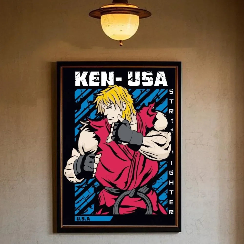 Game Street Fighter Poster Aesthetic Canvas Painting Prints Wall Art Picture for Bedroom Home Decor Peaceful Pleasures Health and Wellness z15 50x70cm Unframed